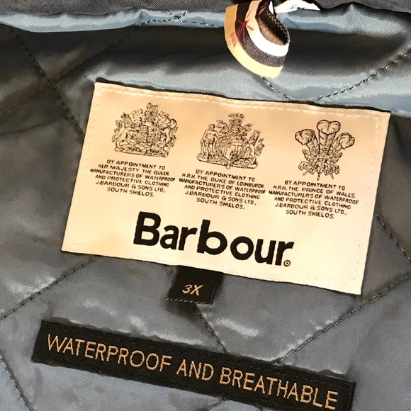 BARBOUR WATERPROOF NAVY BOMBER JACKET - Picture 6 of 14